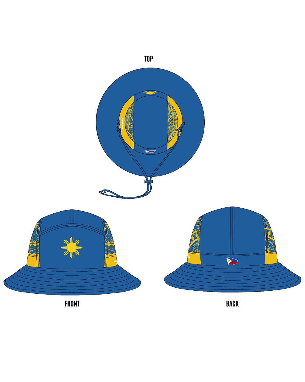 Tribal Bucket Hat - Blue & Yellow