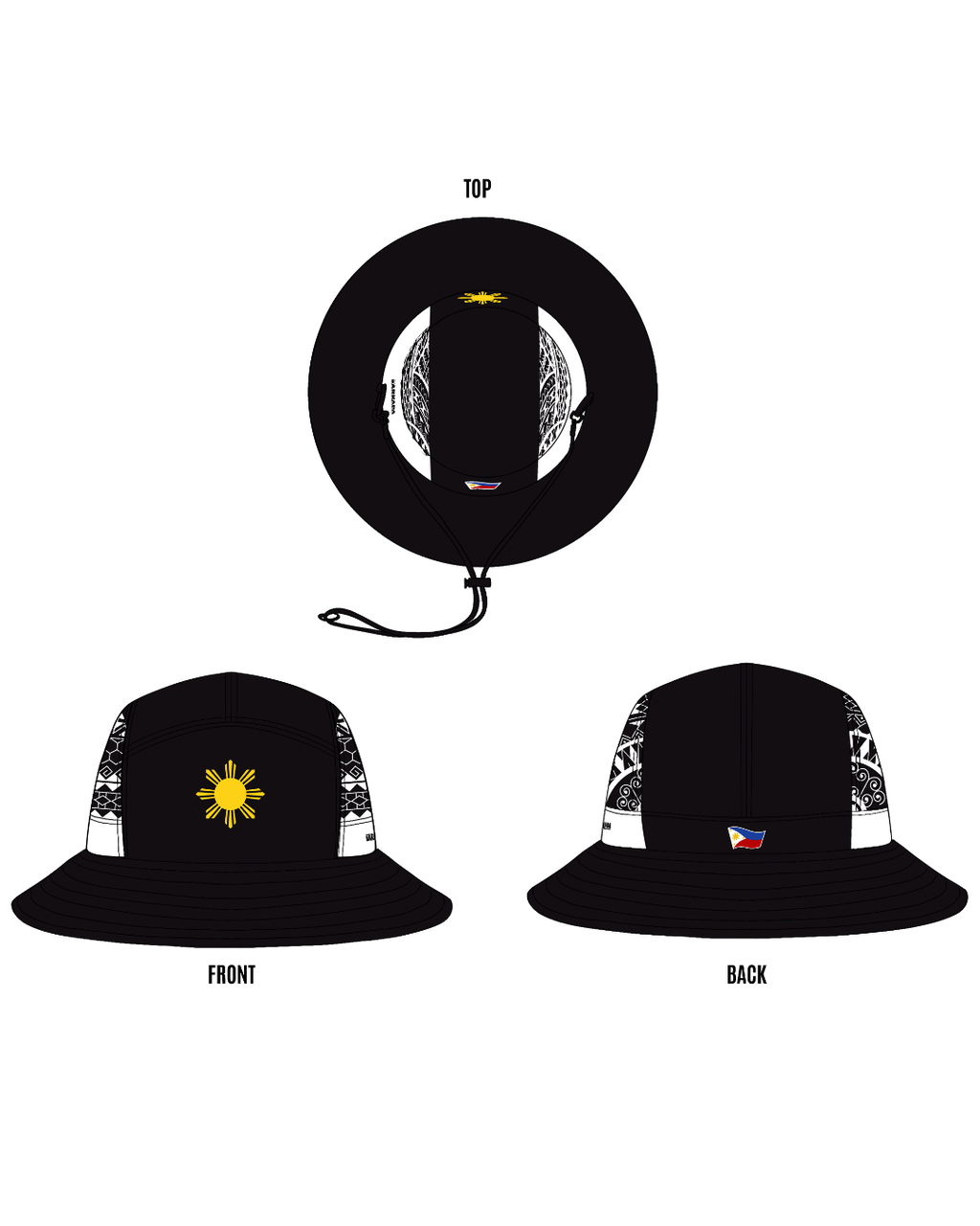 Tribal Bucket Hat - Black & White